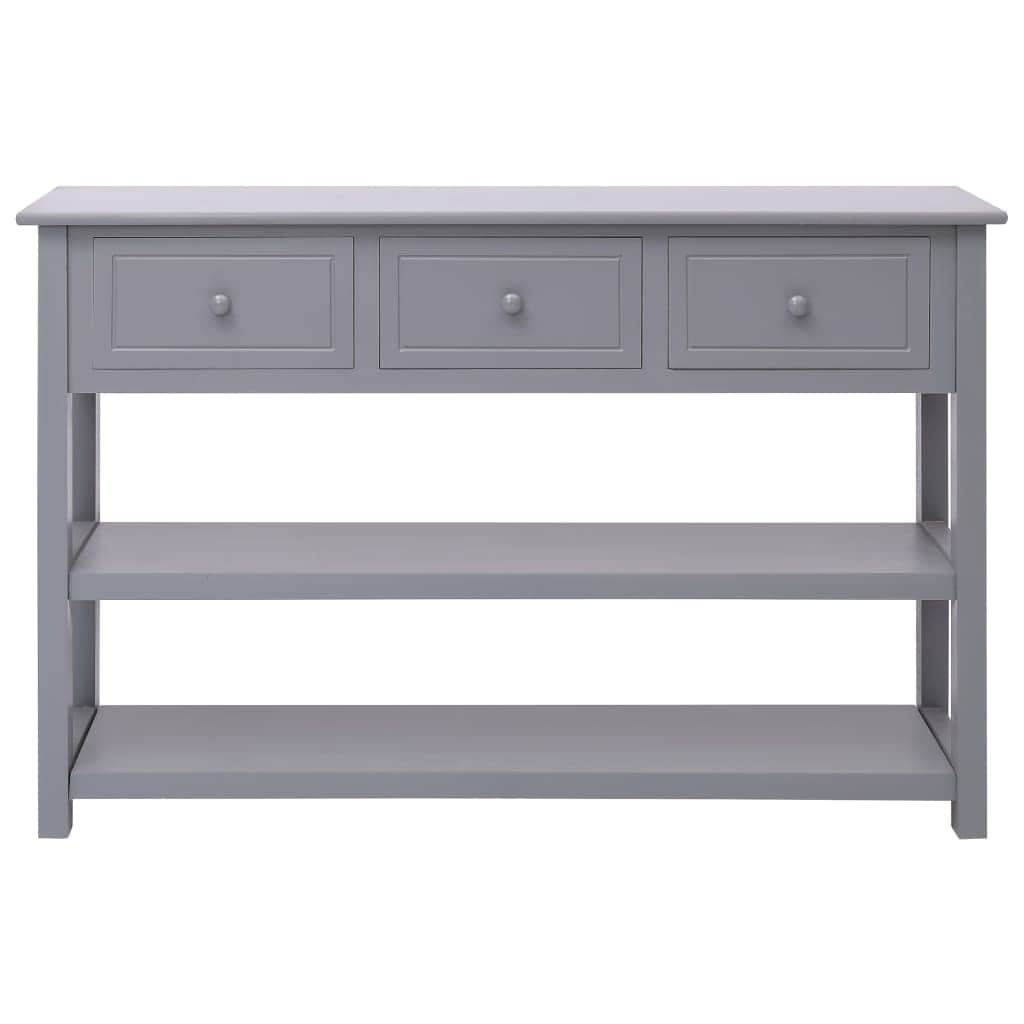 Sideboard Wood 3 Drawers Grey