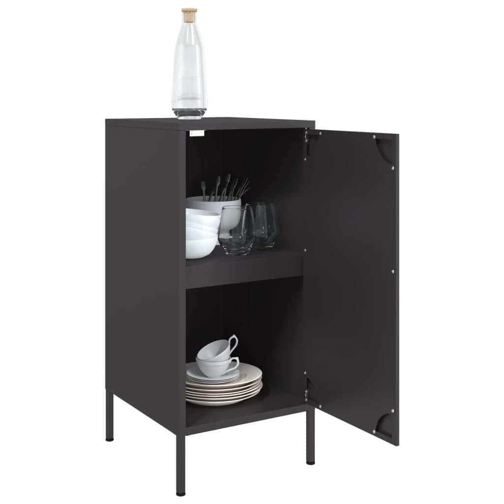 Sideboards 2 pcs Black Cold-rolled Steel