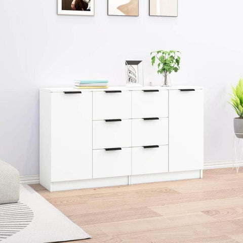 Sideboards 2 pcs White Engineered Wood