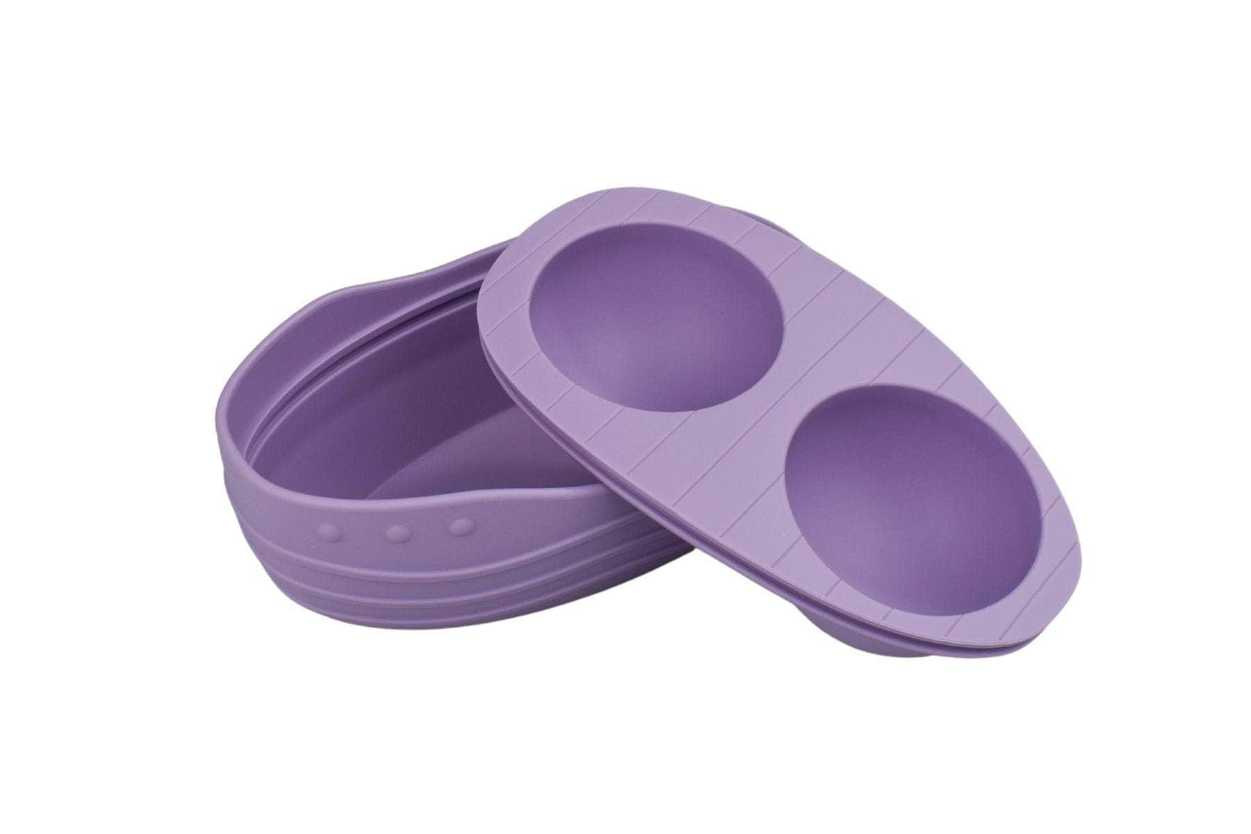 Silicone Two Penguins Bath Boat Purple