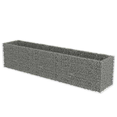 Silver/Gabion Planter Galvanised Steel