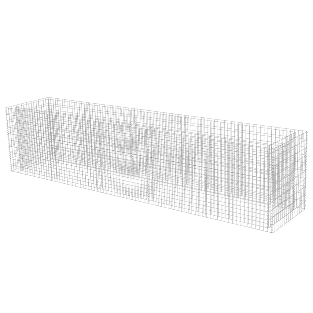 Silver/Gabion Planter Galvanised Steel