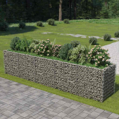 Silver/Gabion Planter Galvanised Steel