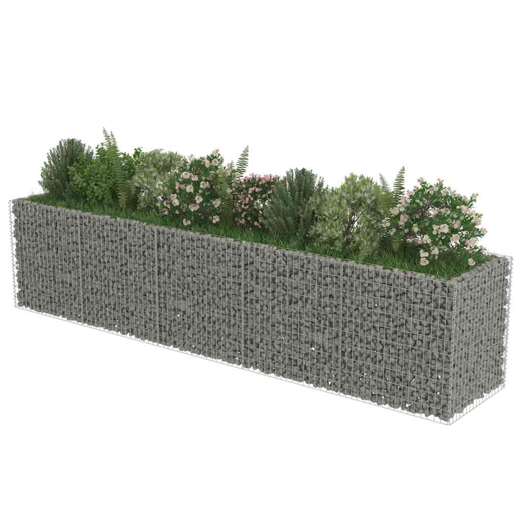 Silver/Gabion Planter Galvanised Steel