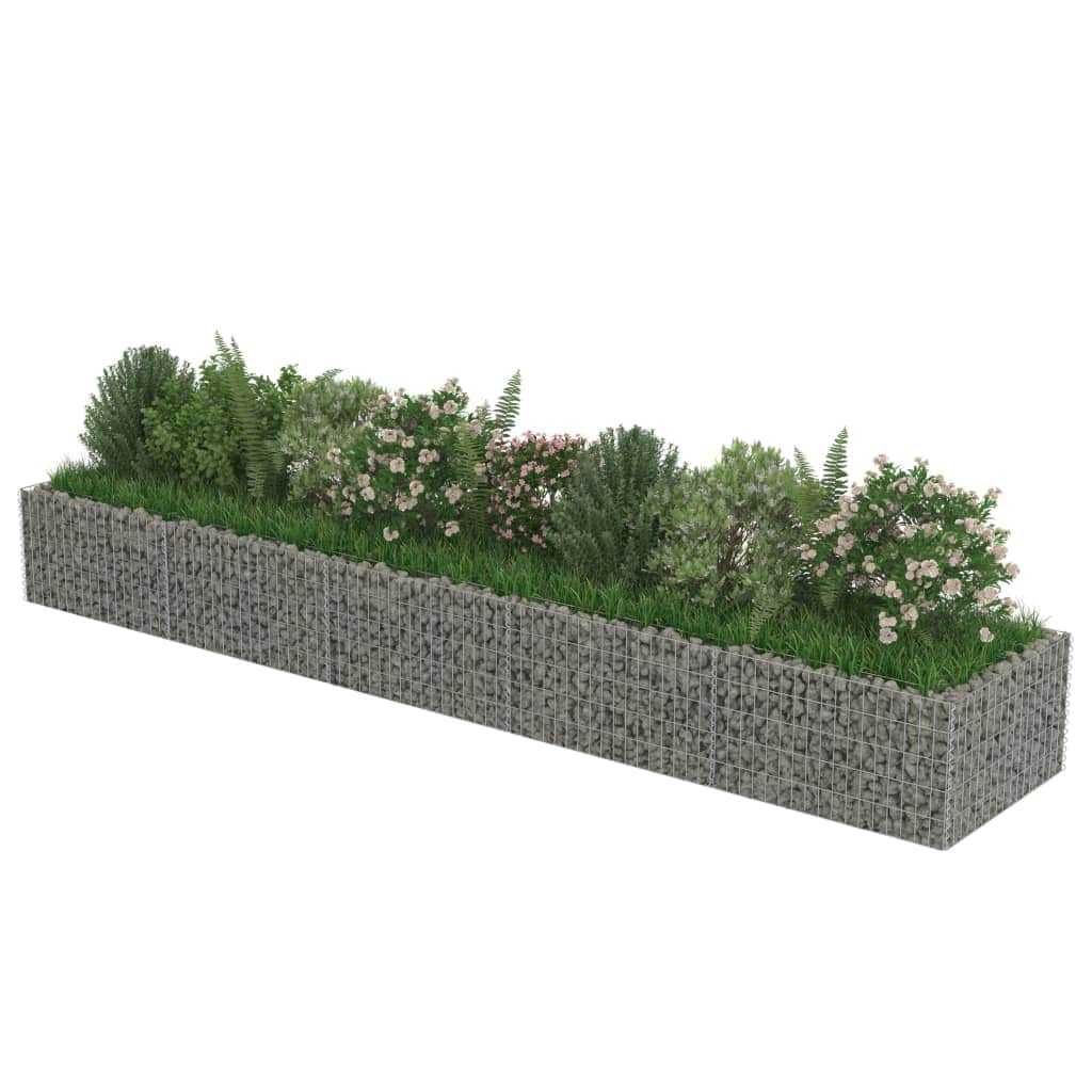 Silver- Gabion Planter Galvanised Steel