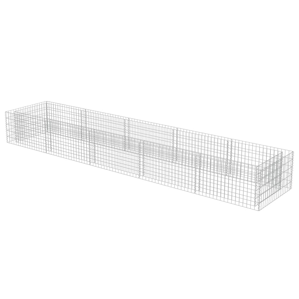 Silver- Gabion Planter Galvanised Steel