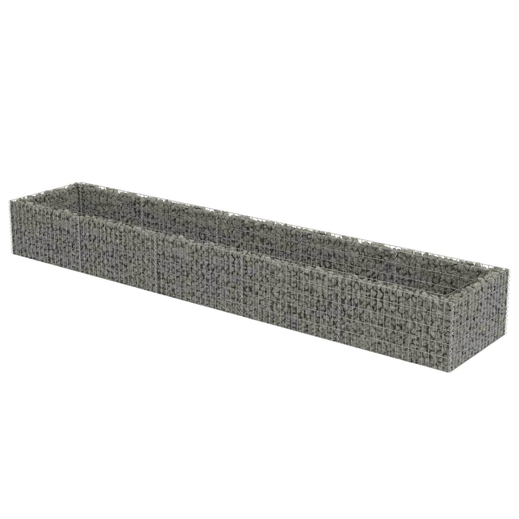 Silver- Gabion Planter Galvanised Steel