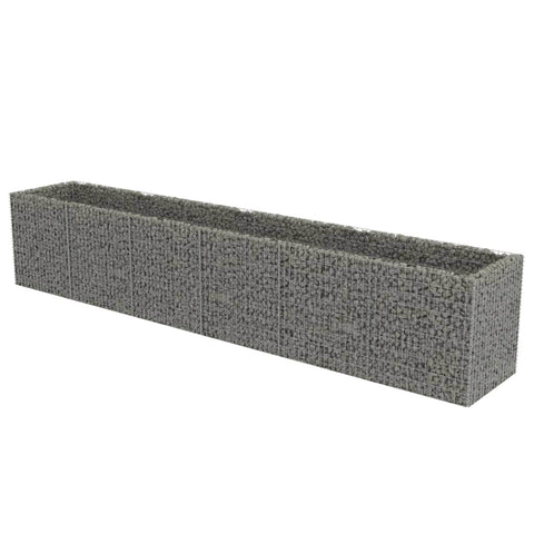 Silver Gabion Planter Galvanised Steel