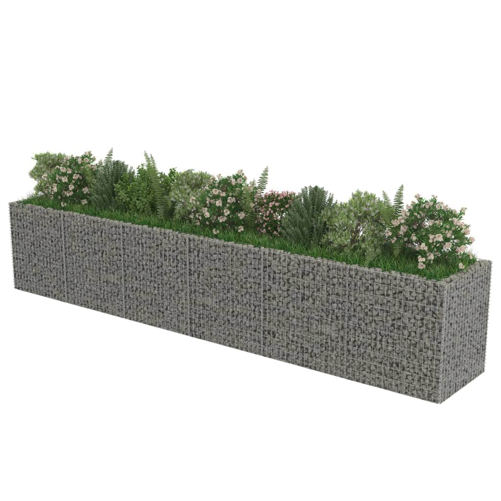 Silver Gabion Planter Galvanised Steel