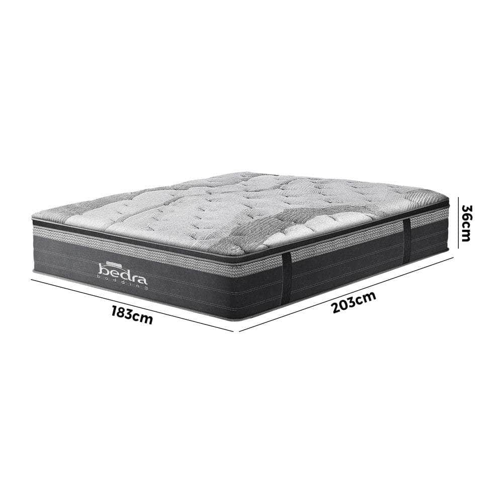 Simple Deal Mattress Breathable Spring Euro Top Natural Latex Foam 36cm 7 zone D/Q/K