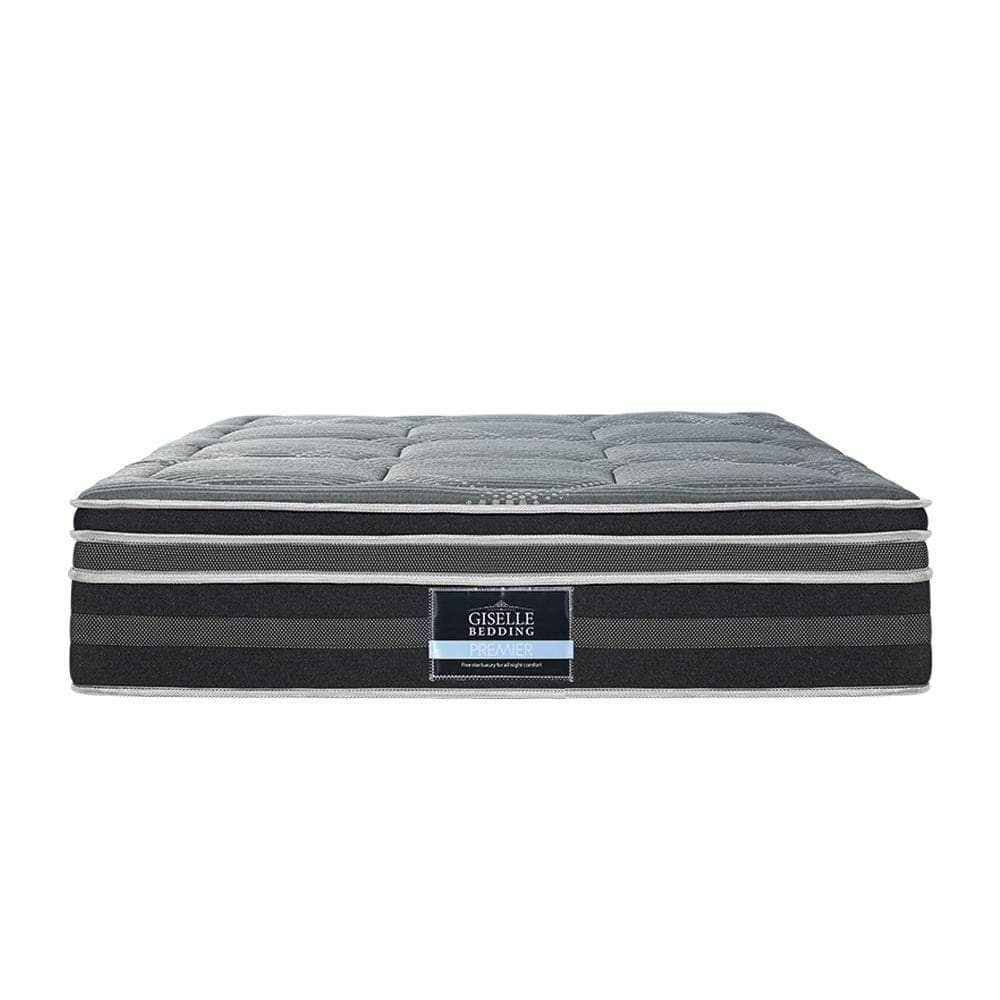 Simple Deals 35Cm Double Mattress Bed 7 Zone Dual Euro Top Pocket Spring Medium Firm