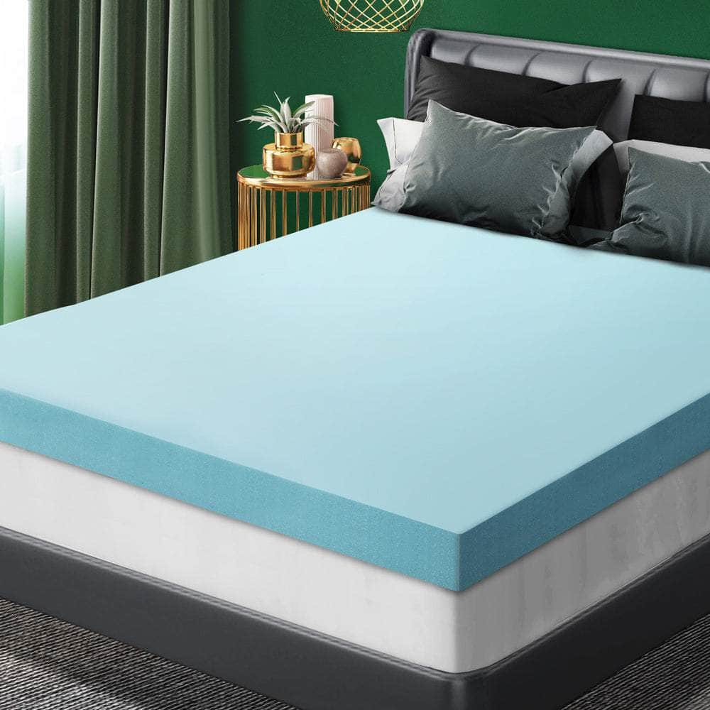 Simple Deals Memory Foam Mattress Topper Queen Bed Cool Gel Bamboo Cover Underlay 5CM