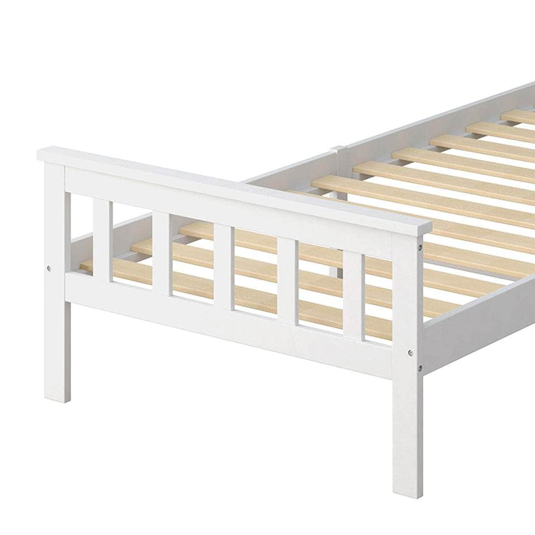 Single Size Bed Frame Wooden White