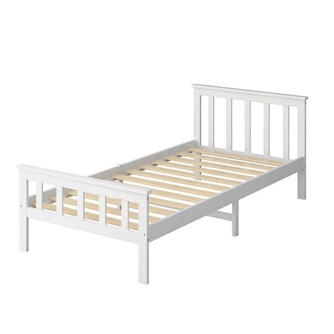 Single Size Bed Frame Wooden White