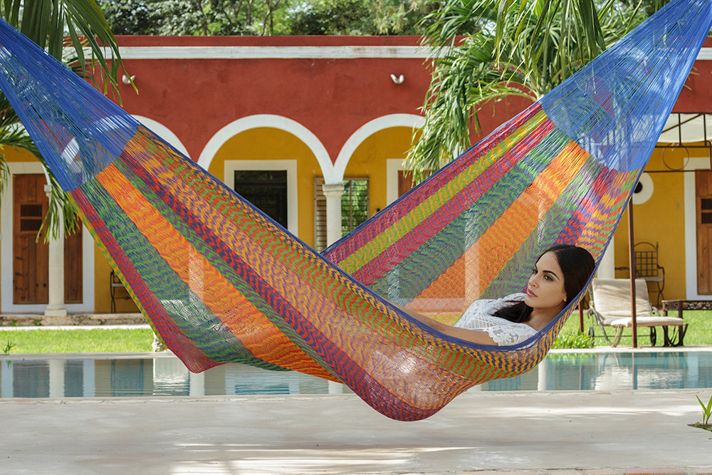 Single Size Cotton Mexican Hammock In Mexicana