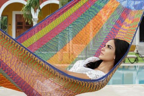 Single Size Cotton Mexican Hammock In Mexicana