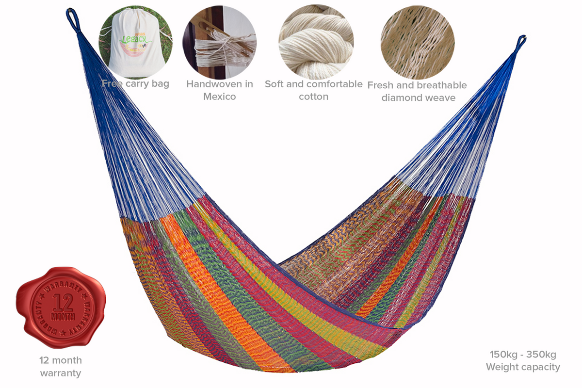 Single Size Cotton Mexican Hammock In Mexicana