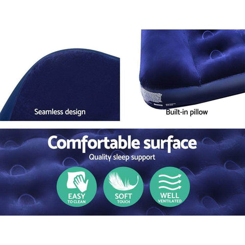 Single Size Inflatable Air Mattress - Navy