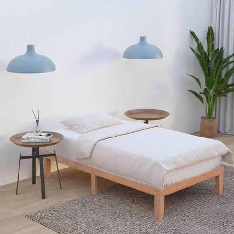 Single Size Warm Wooden Natural Bed Base Frame â€“ King Single