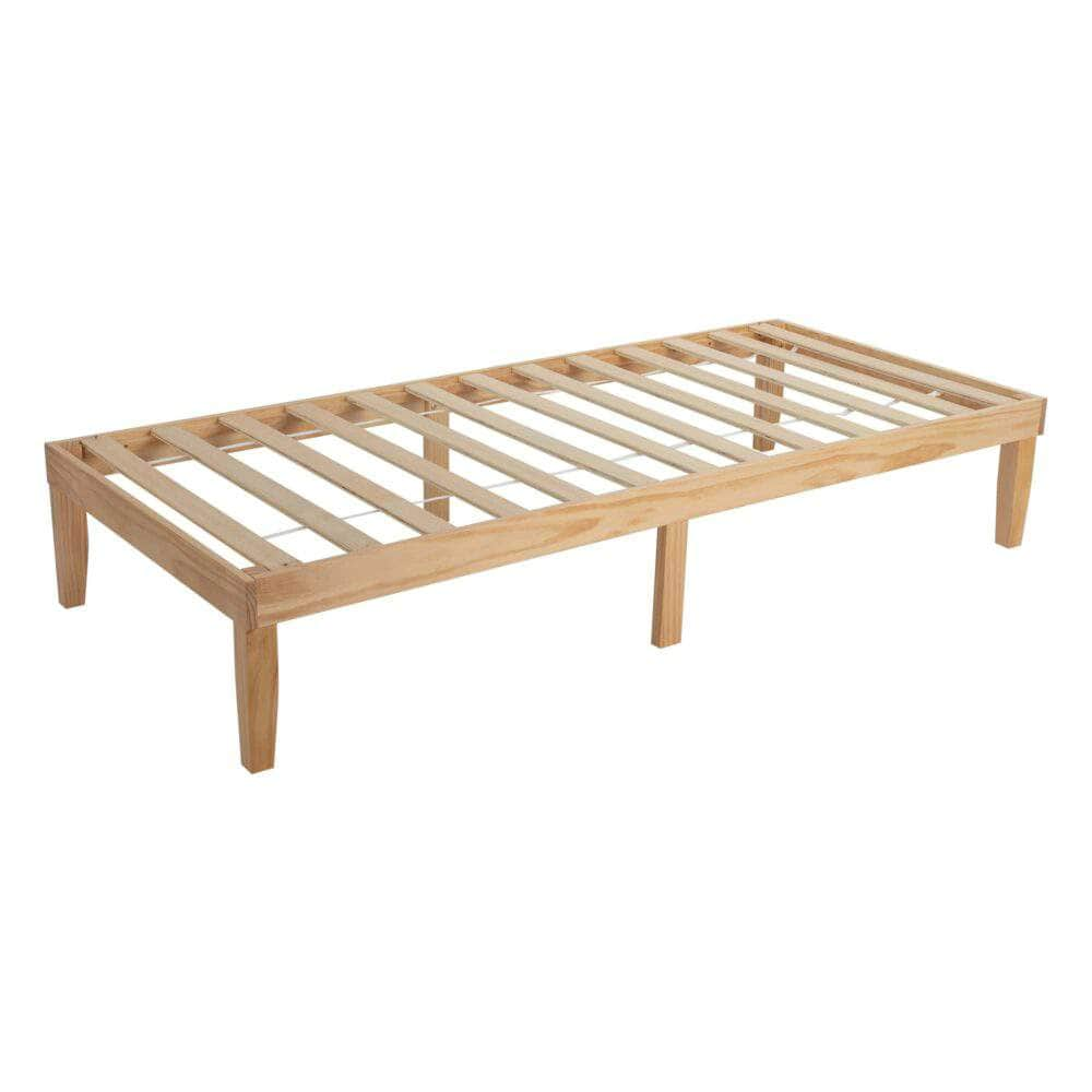 Single Size Warm Wooden Natural Bed Base Frame â€“ Single