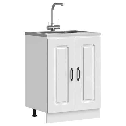 Sink Base Cabinet Kalmar White - Engineered Wood