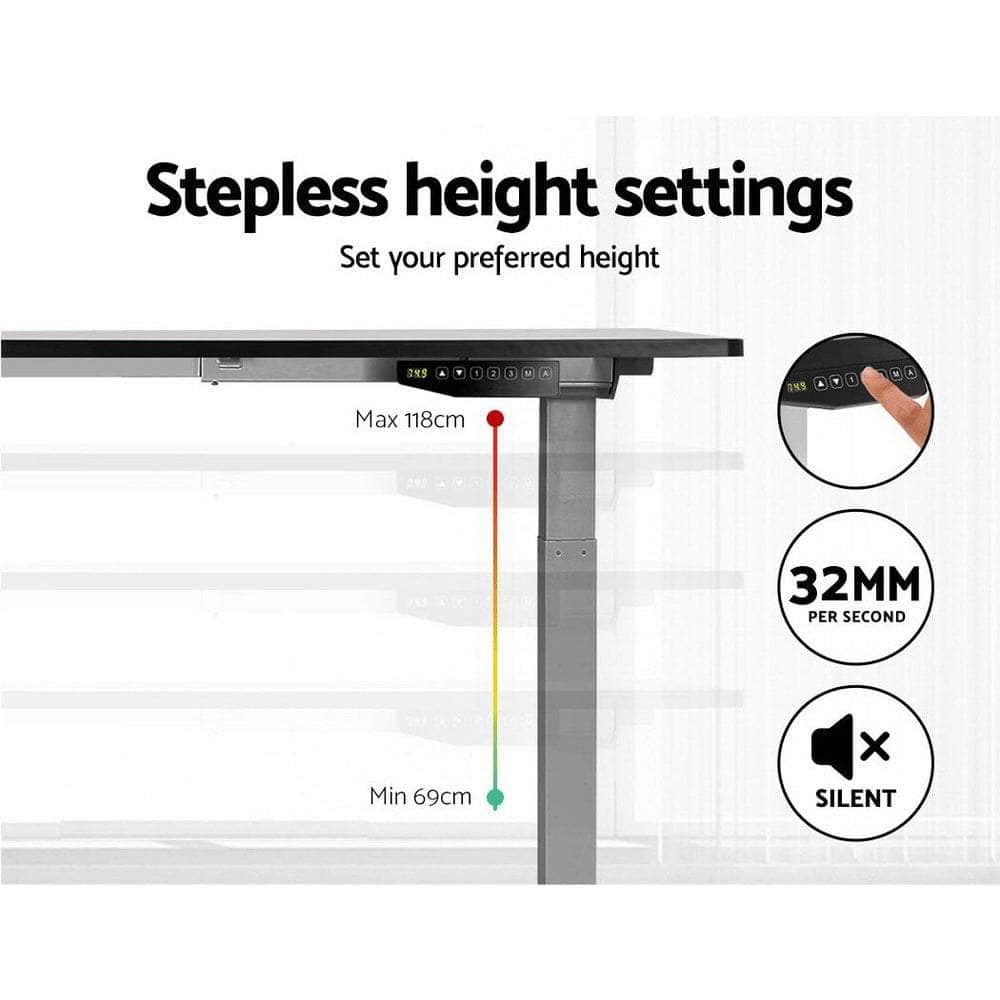 Sit Stand Desk Standing Desks Motorised Electric Home Office Laptop Computer Dual Motor 120cm