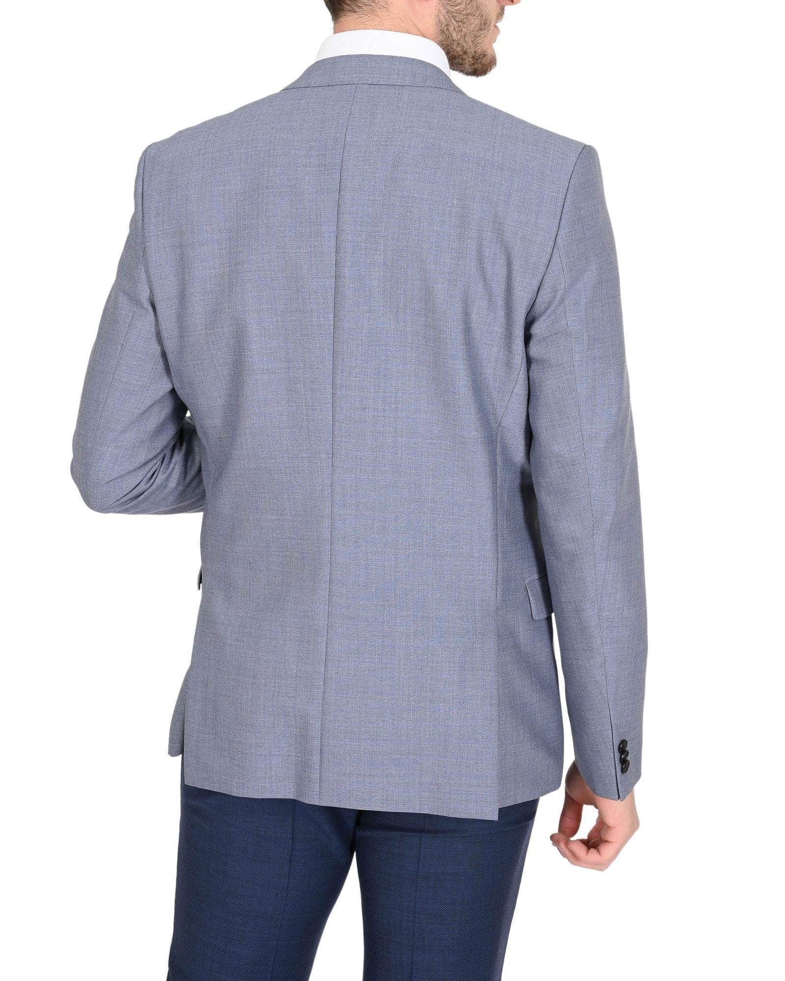 Skyline Hugo Boss Men'S Light Blue Wool Blend Jacket