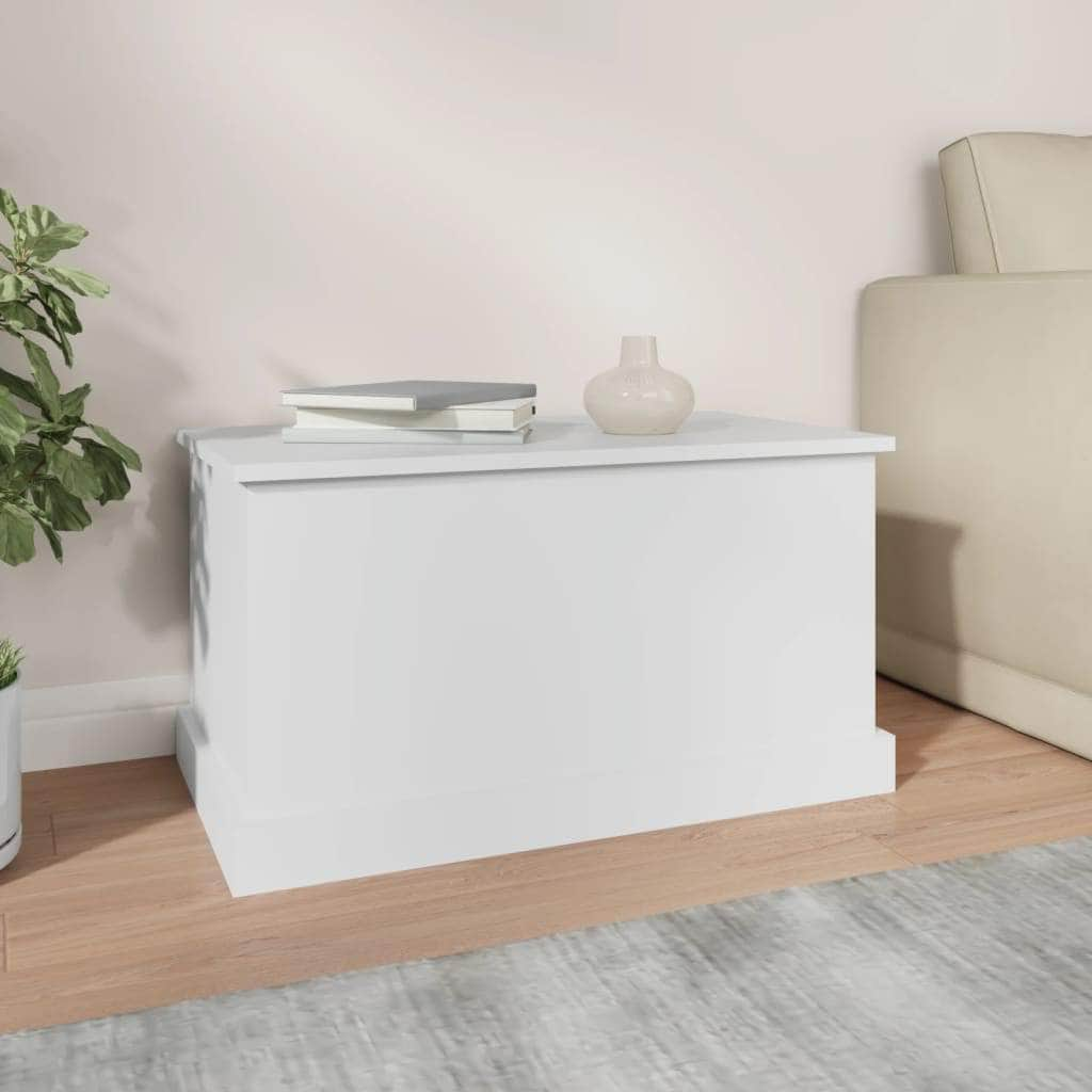 Sleek and Stylish: Engineered Wood Storage Box in White Finish