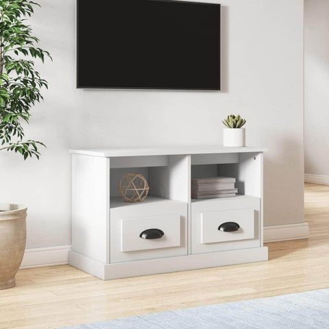 Sleek and Stylish: Modern White Engineered Wood TV Cabinet