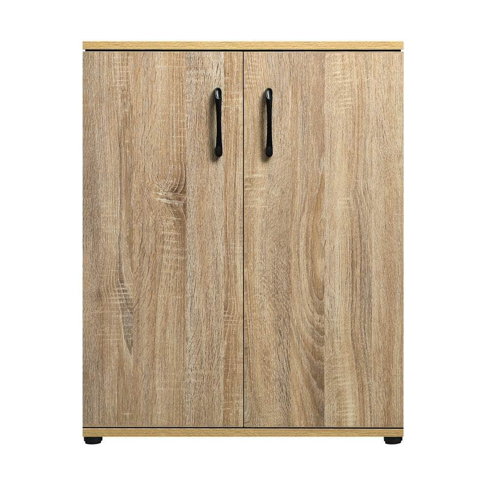 Sleek and Stylish: Versatile Sideboard Cupboard for Bathroom Storage-Natural beige\White