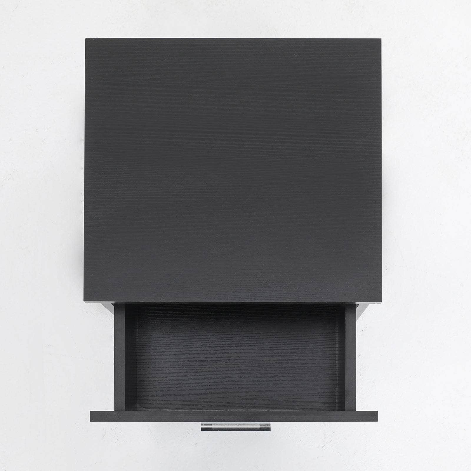 Sleek Bedroom Storage Bedside Table Black Nightstand