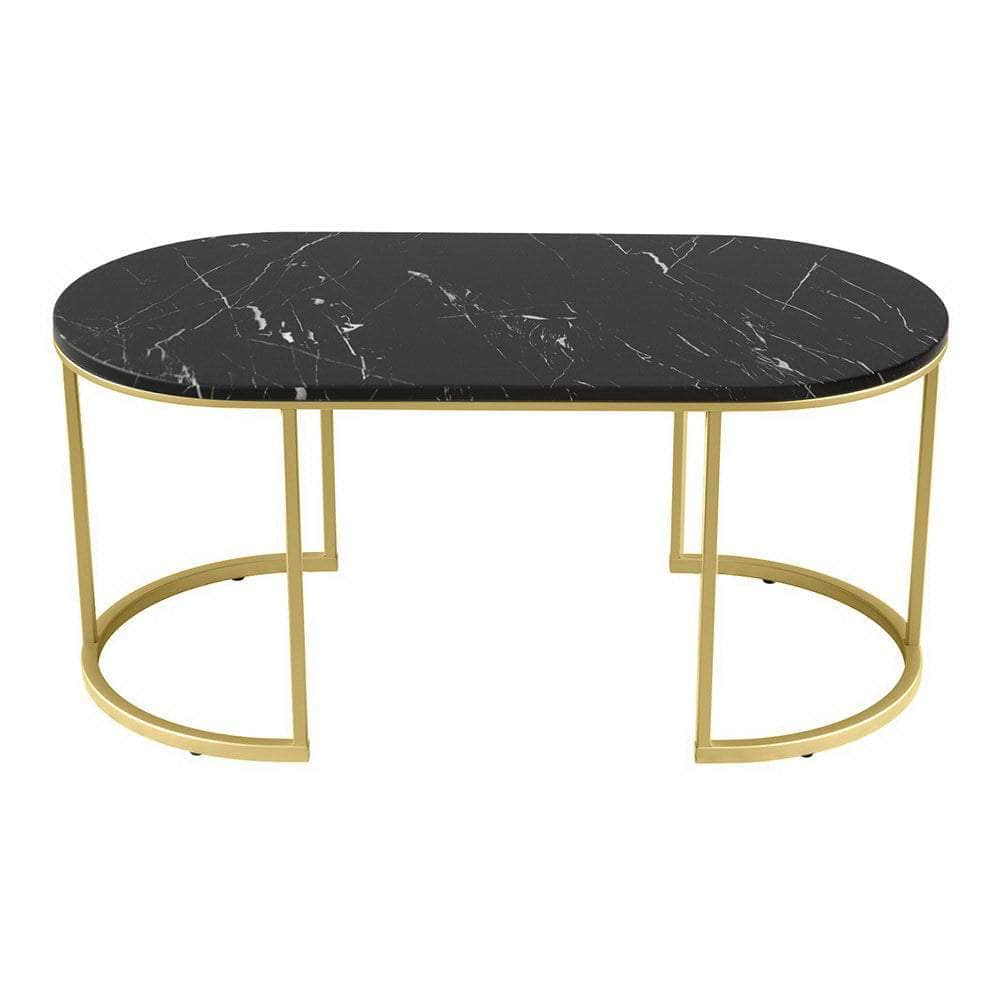 Sleek Black Marble Effect Coffee Table