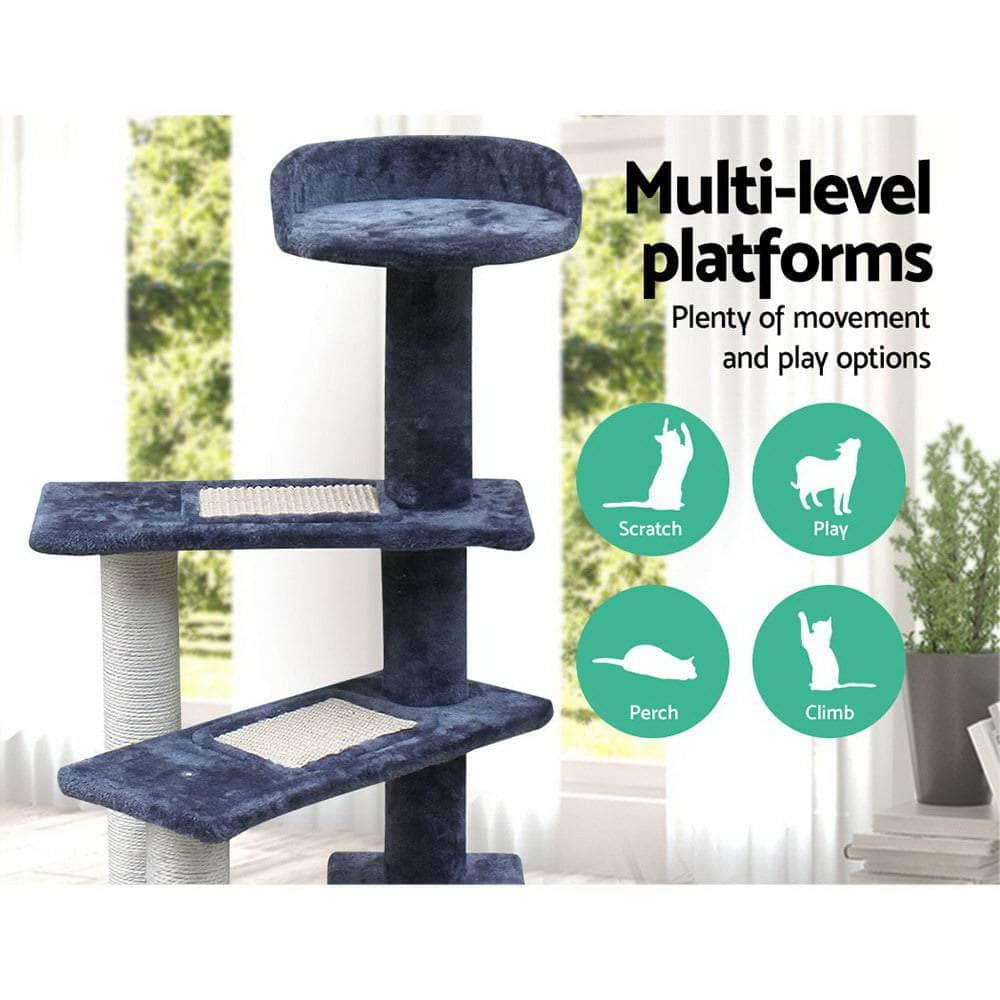 Sleek Cat Tree Tower with Scratching Posts - 100cm