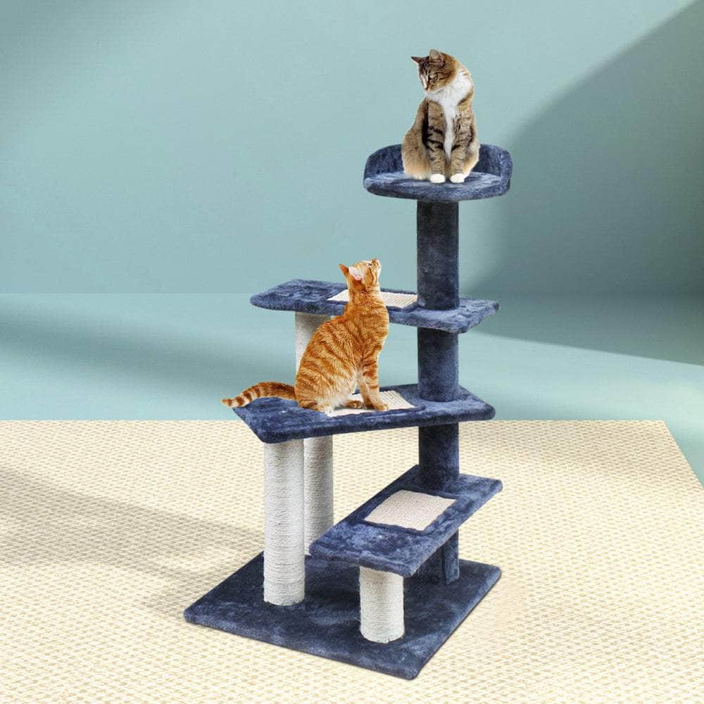 Sleek Cat Tree Tower with Scratching Posts - 100cm