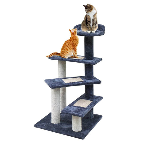 Sleek Cat Tree Tower with Scratching Posts - 100cm