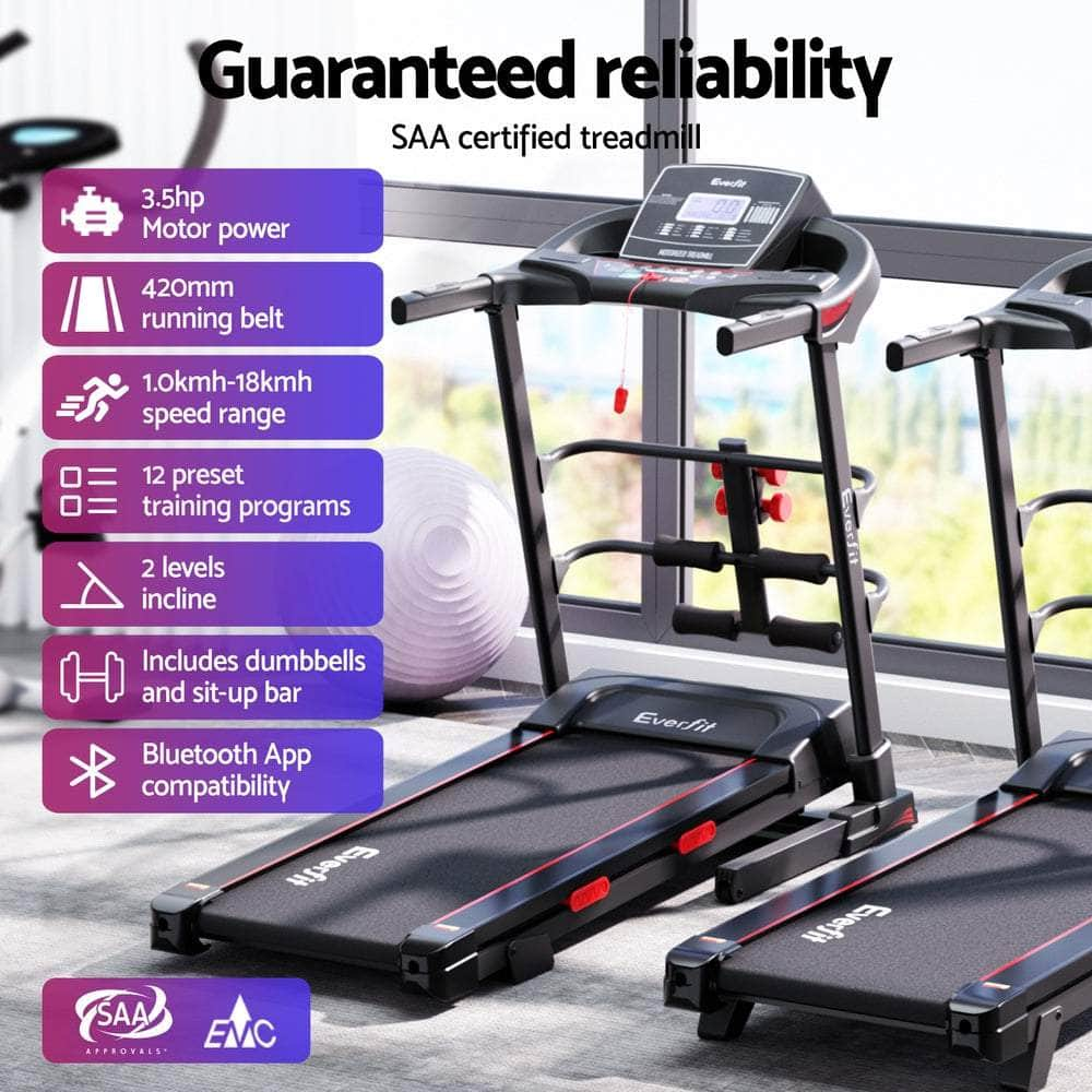 Sleek Electric Treadmill with Sit-Up Bar