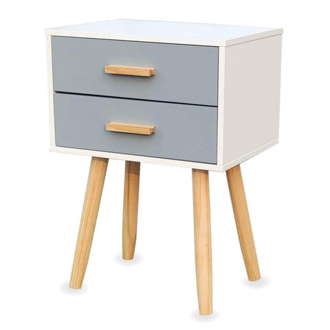 Sleek Modern 3-Drawer Side Table: Stylish Neutral Design (61cm)