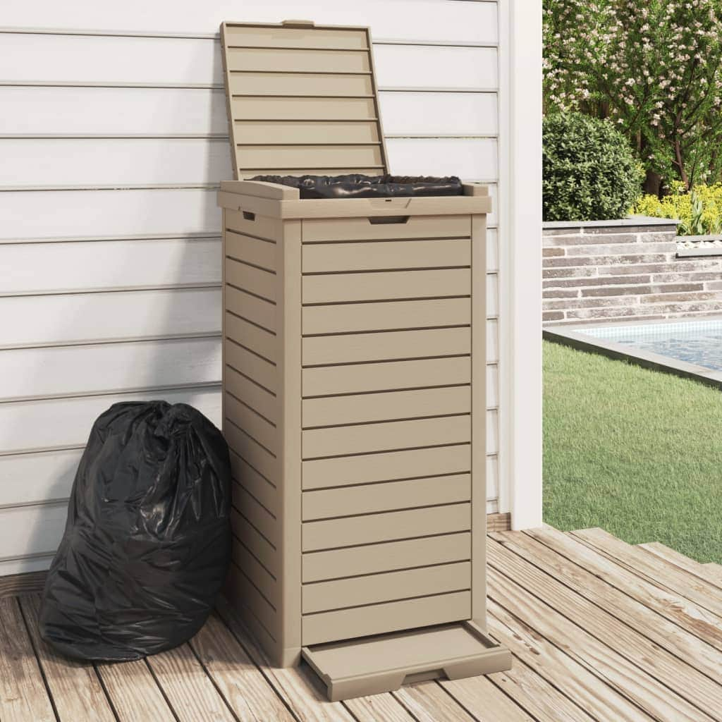 Sleek Outdoor Waste Solution: Black Polypropylene Garbage Bin