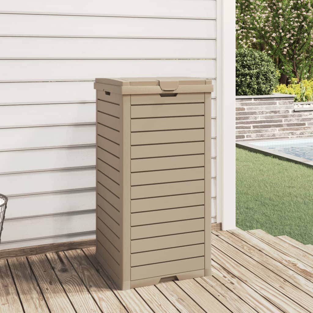 Sleek Outdoor Waste Solution: Black Polypropylene Garbage Bin