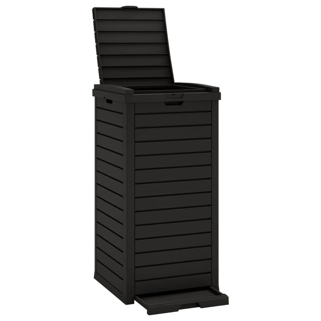 Sleek Outdoor Waste Solution: Black Polypropylene Garbage Bin