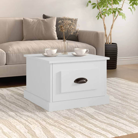 Sleek Simplicity: White Engineered Wood Coffee Table for Modern Living