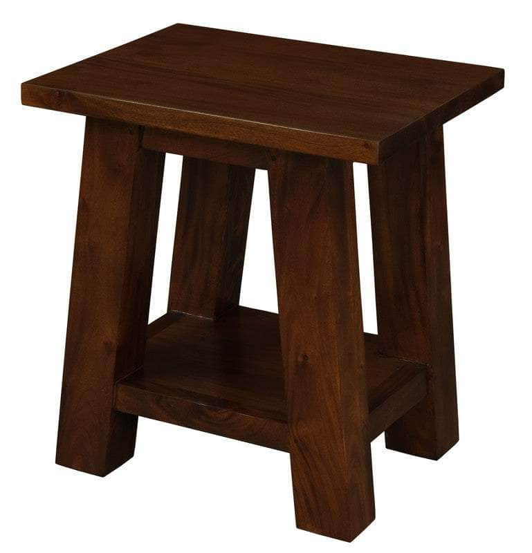 Sleek Solid Mahogany Timber Lamp Table (Mahogany)