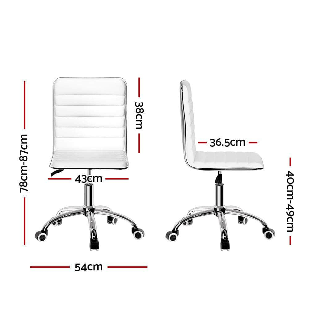 Sleek White/Black PU Leather Gaming Chair for Office and Computer Desk