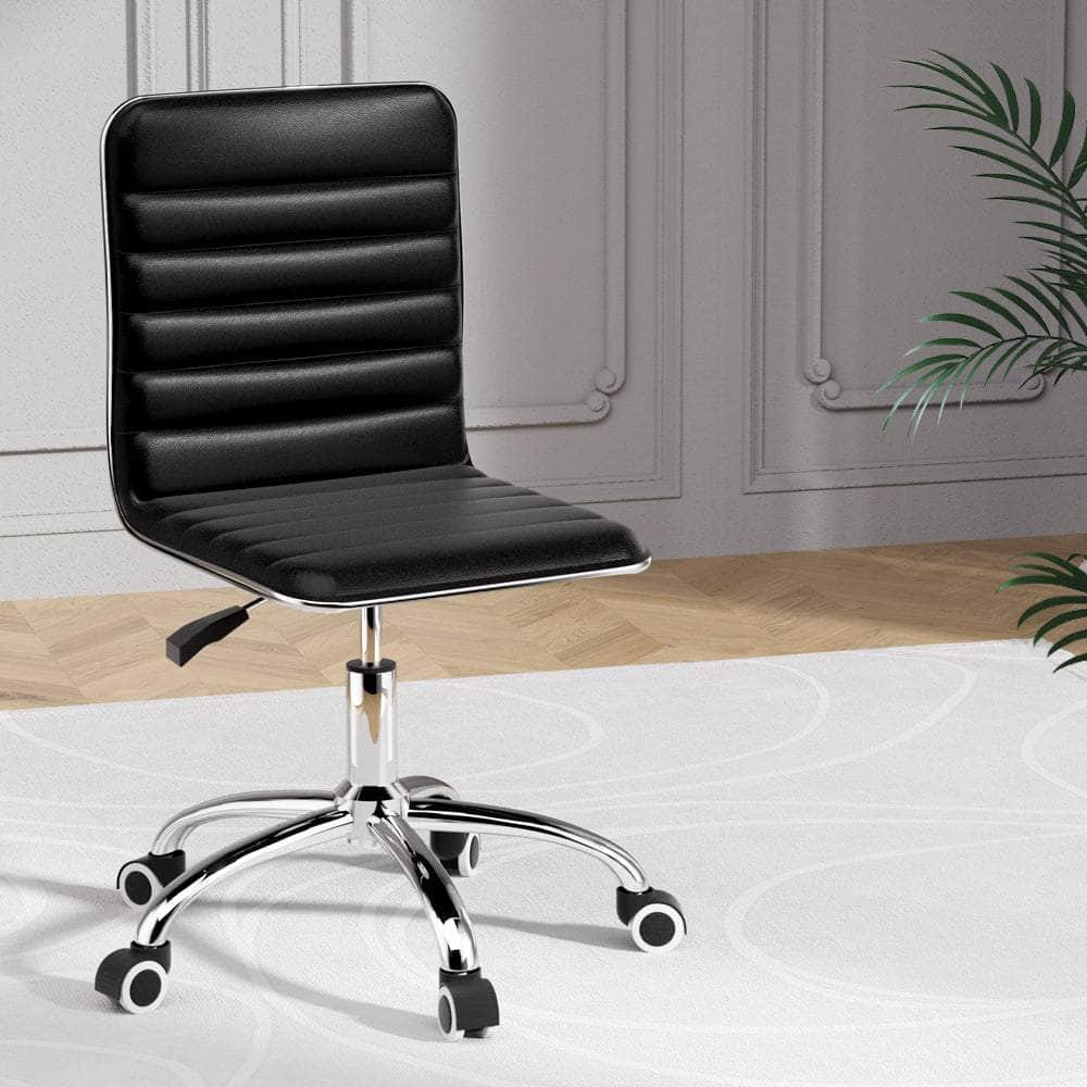 Sleek White/Black PU Leather Gaming Chair for Office and Computer Desk