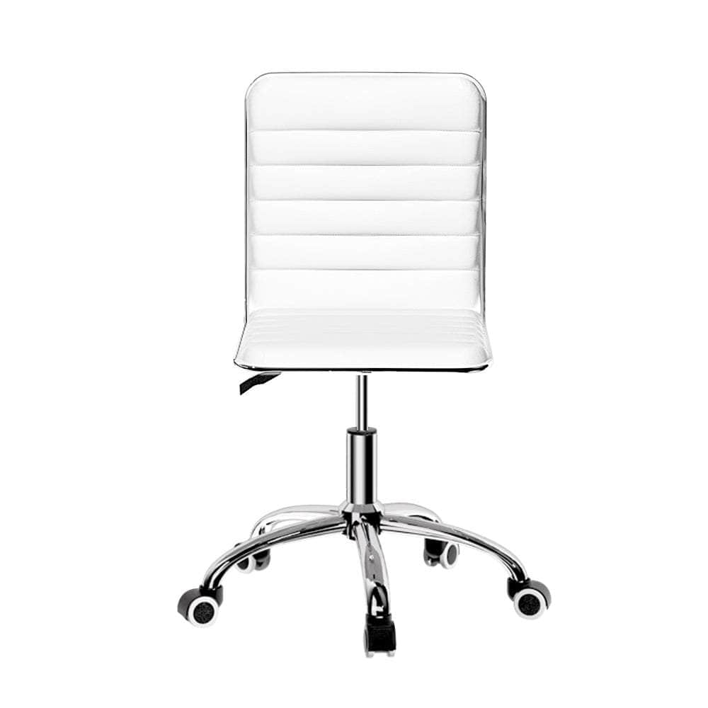 Sleek White/Black PU Leather Gaming Chair for Office and Computer Desk