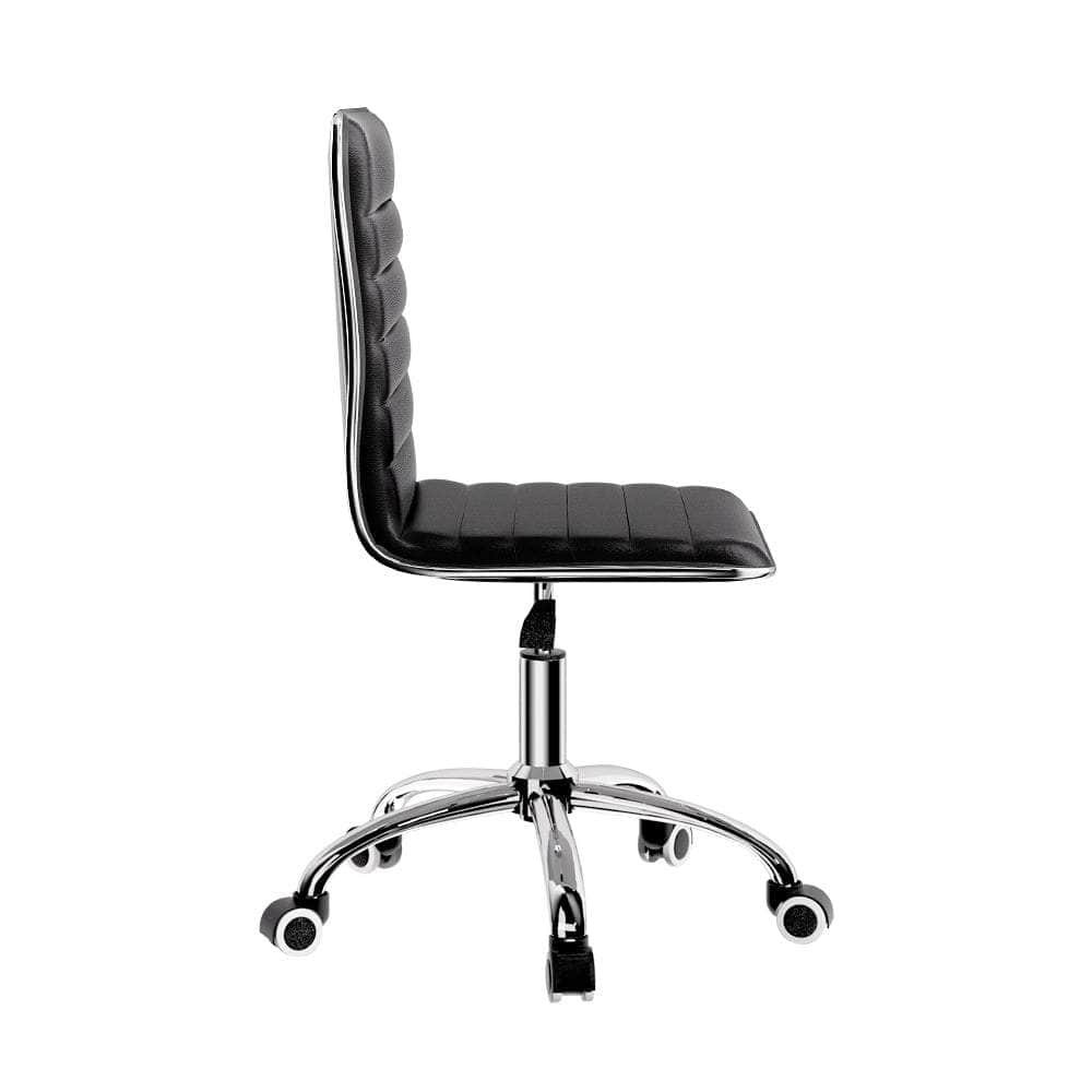 Sleek White/Black PU Leather Gaming Chair for Office and Computer Desk