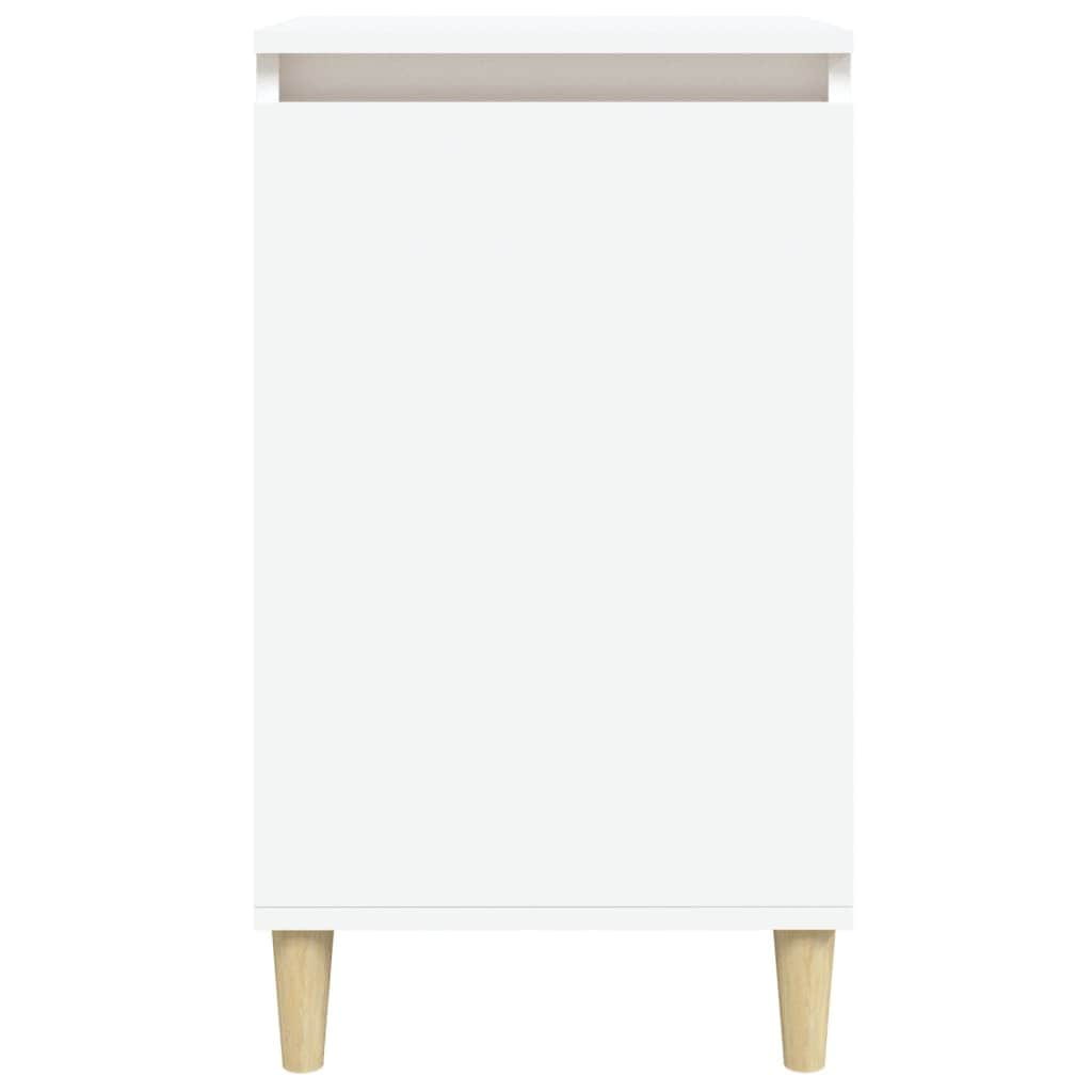 Sleek White Engineered Wood Bedside Cabinet