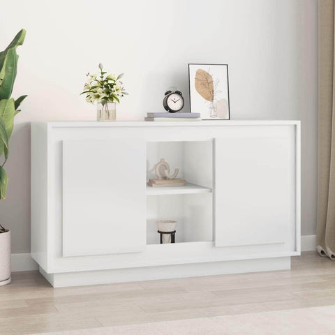 Sleek White Ensemble: Engineered Wood Sideboard