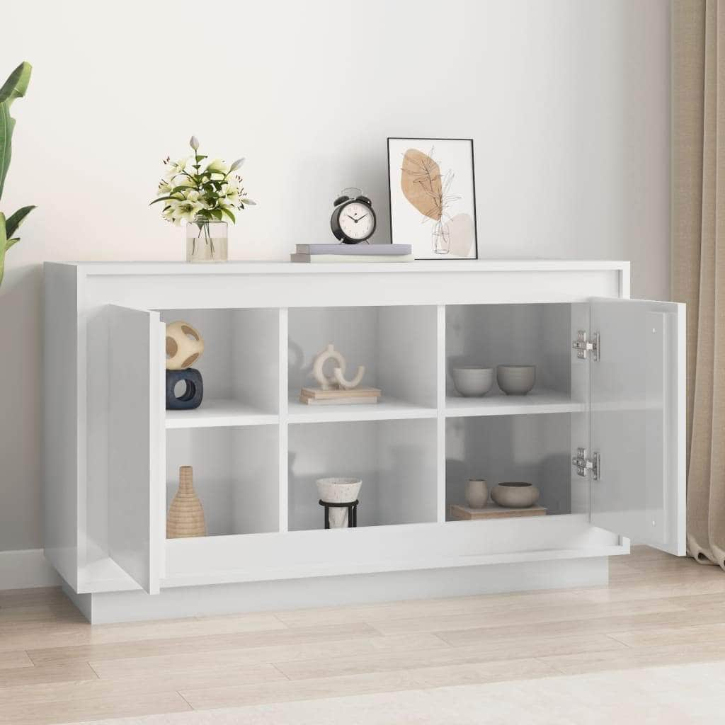 Sleek White Ensemble: Engineered Wood Sideboard