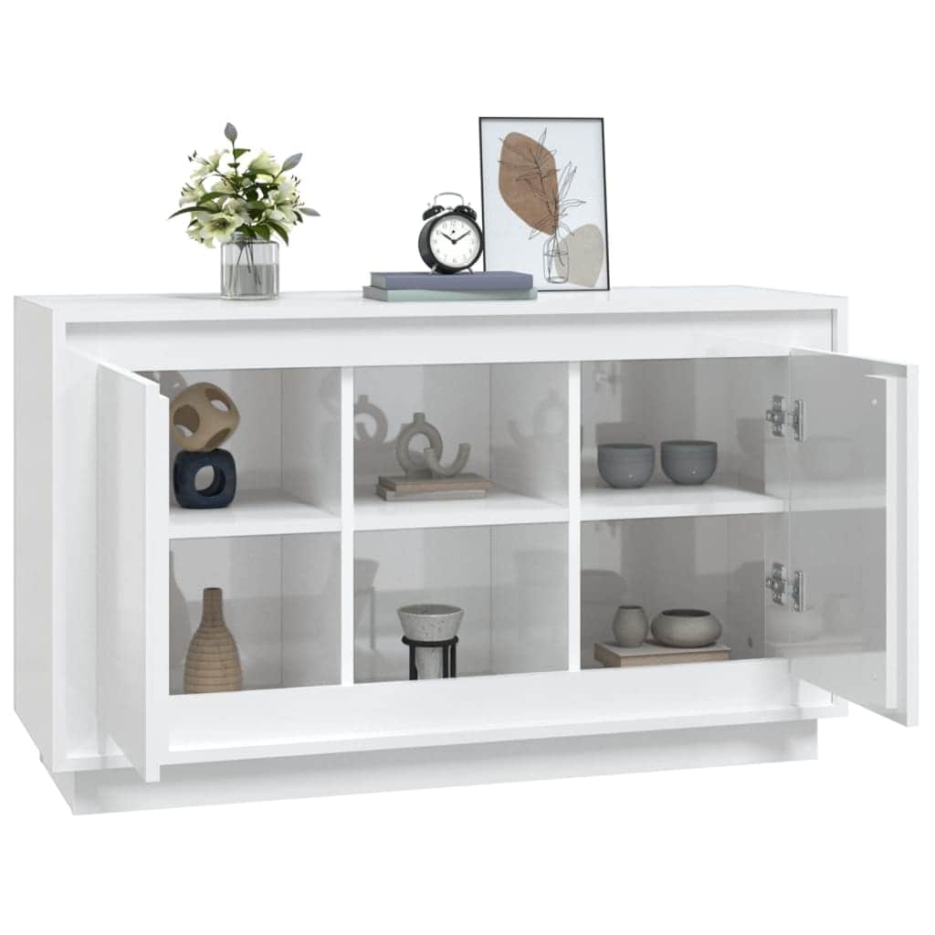 Sleek White Ensemble: Engineered Wood Sideboard